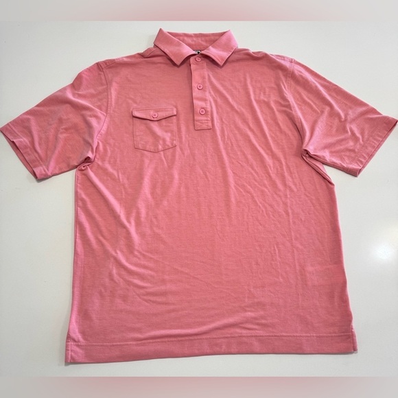 FootJoy Other - FootJoy Mens Pink Polo Golf Shirt Pocket Front FJ Collar - Size LG Athletic Fit